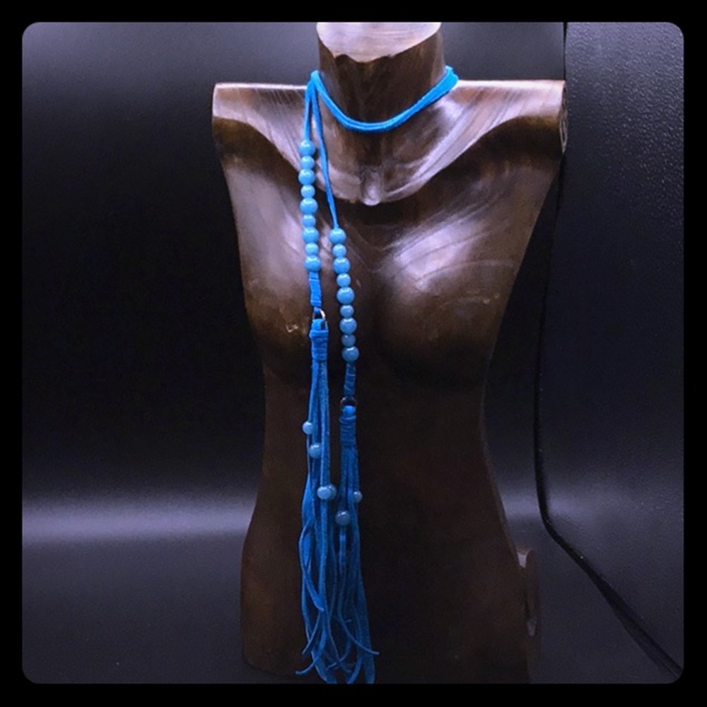 Deerskin Long Leather Lariat Necklace